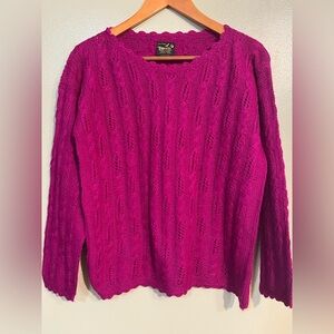 Pérez Baby Alpaca Cable Knit Sweater Pullover Hand Made M